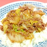 簡単♪(^^)合挽肉と白菜のあんかけ丼♪